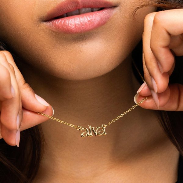 Sleek Name Necklace 18ct Gold Vermeil